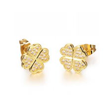 Brincos de cristal do ouro de Dubai 18k, brincos de cobre da jóia do chapeamento da jóia